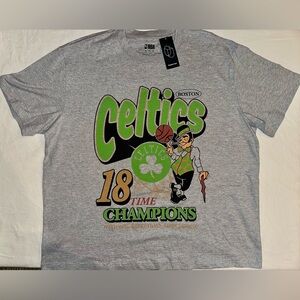 Boston Celtics Tshirt NBA Gray Graphic Shirt Green & Gold - Men’s XL NWT